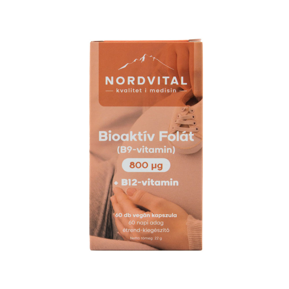 NORDVITAL Bioaktív Folát (B9-vitamin) 800mcg kapszula (60db)