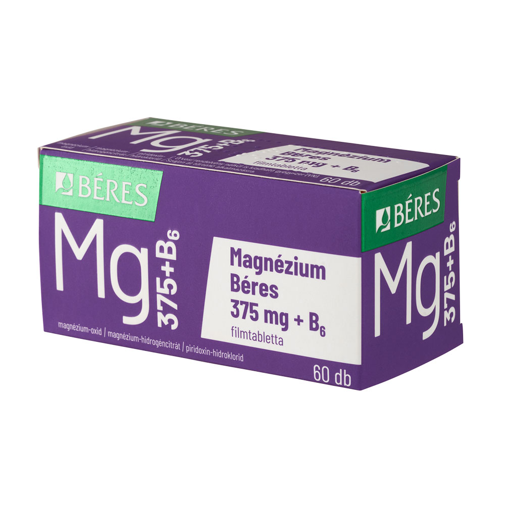 BÉRES Magnézium 375mg+B6 filmtabletta (60db)