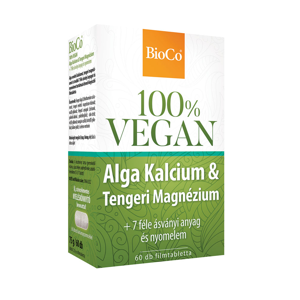BIOCO 100% Vegan alga kalcium & tengeri magnézium filmtabletta (60db)