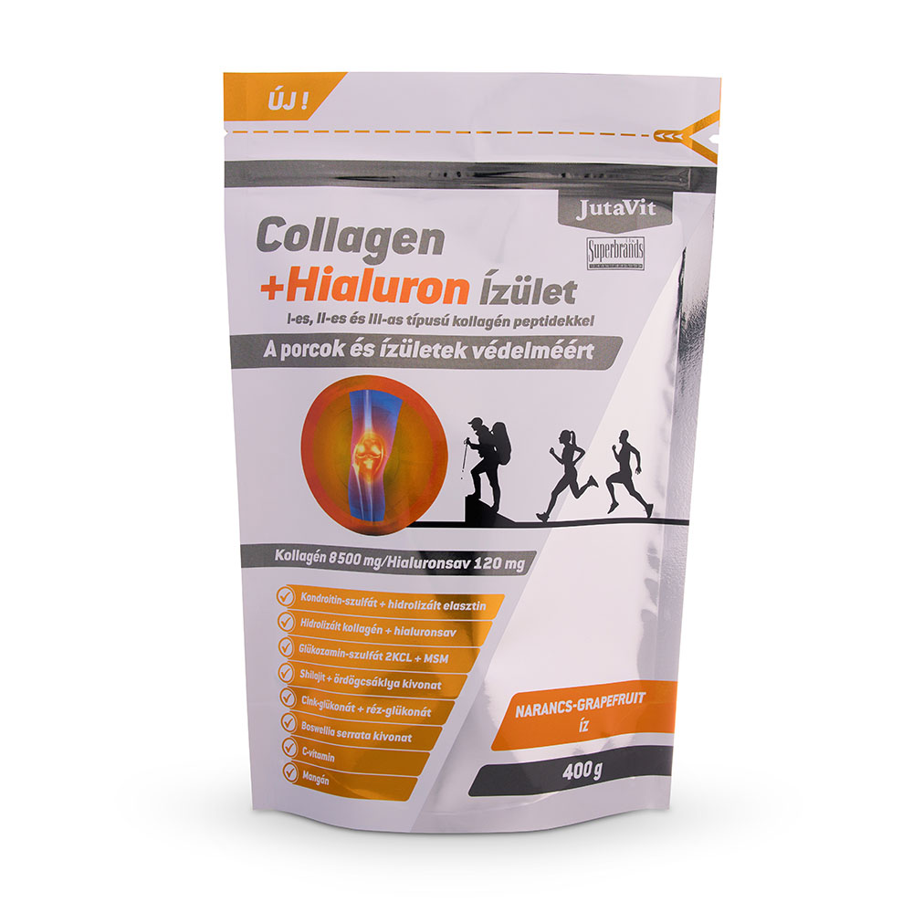 JUTAVIT Collagen+Hialuron Ízület por Narancs-Grapefruit ízben 400g