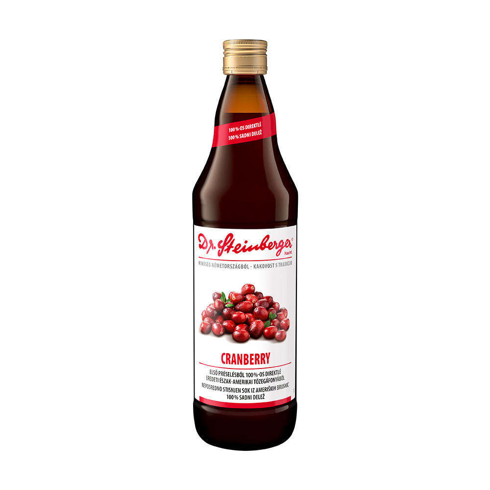 DR.STEINBERGER Cranberry tőzegáfonyalé VIGYÉL VISSZA ÜVEGBEN (750ml)