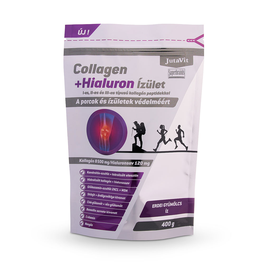 JUTAVIT Collagen+Hialuron Ízület por Erdei Gyümölcs ízben 400g