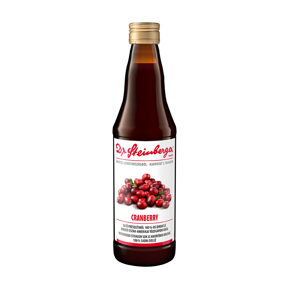 DR.STEINBERGER Cranberry tőzegáfonyalé VIGYÉL VISSZA ÜVEGBEN (330ml)