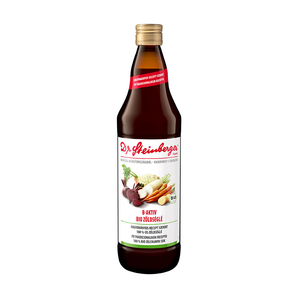 DR.STEINBERGER B-Aktív zöldséglé (bio) VIGYÉL VISSZA ÜVEGBEN (750ml)