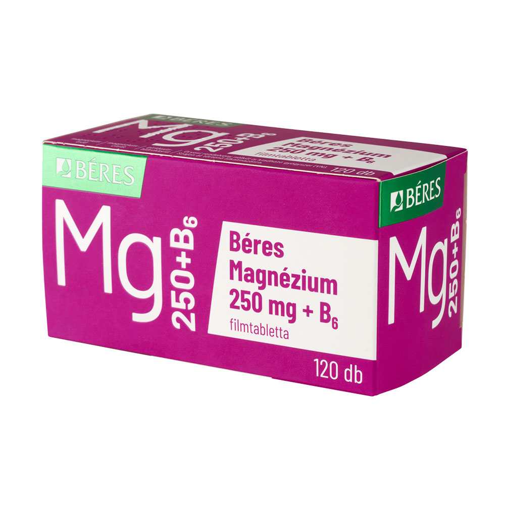 BÉRES Magnézium 250 mg + B6 filmtabletta (120db)