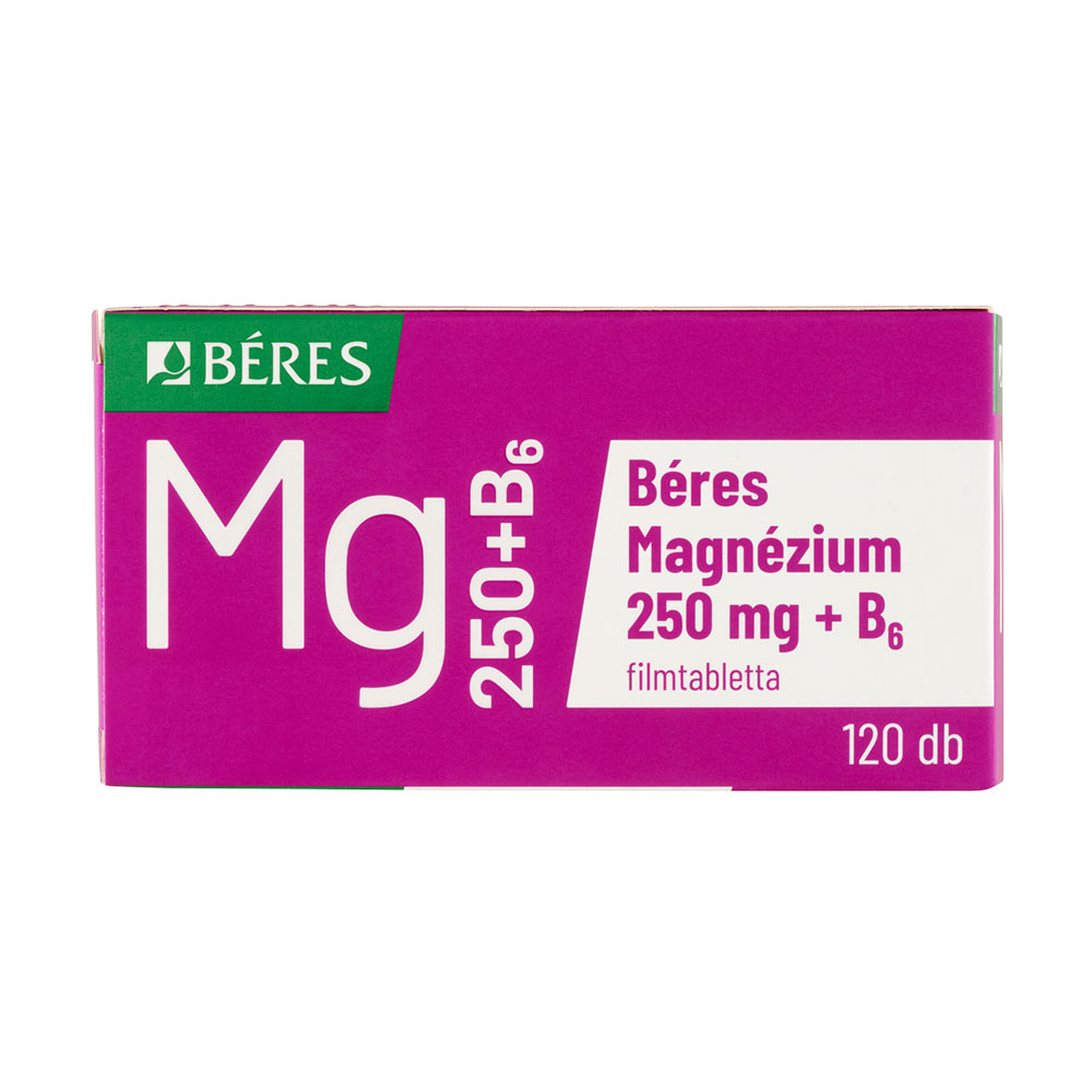 BÉRES Magnézium 250 mg + B6 filmtabletta (120db)