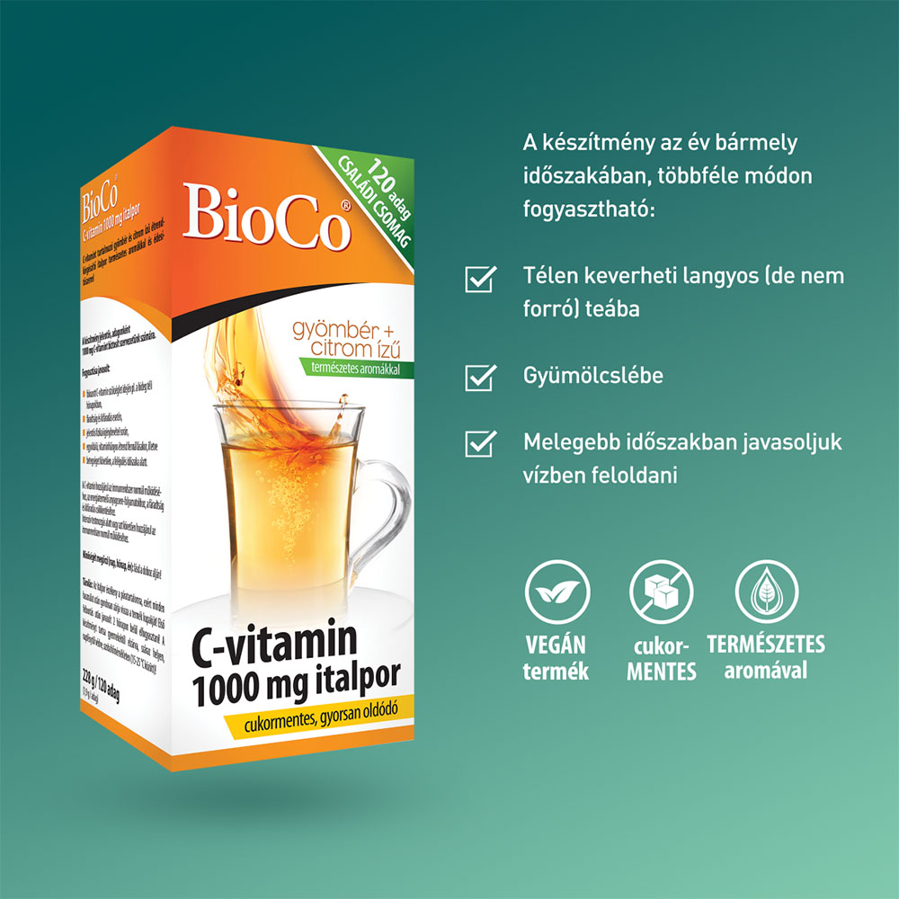 BIOCO C-vitamin italpor 1000 mg (120adag)