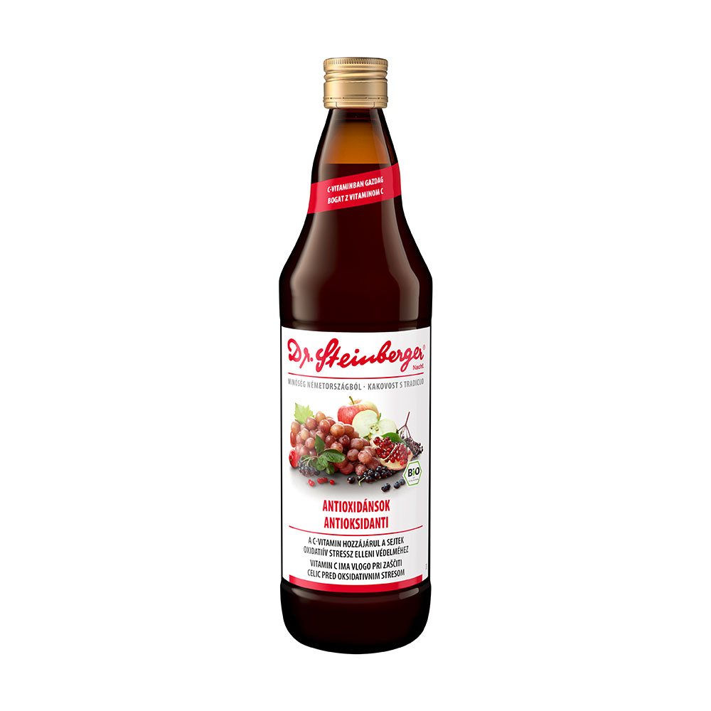 DR.STEINBERGER Antioxidánsok vegyes gyümölcslé (bio) VIGYÉL VISSZA ÜVEGBEN (750ml)