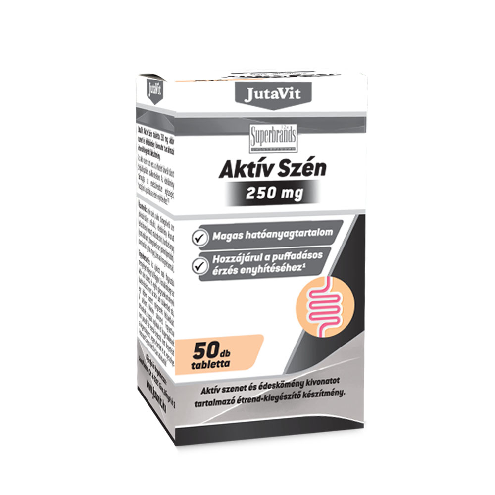 JUTAVIT Aktív szén 250mg tabletta (50db)