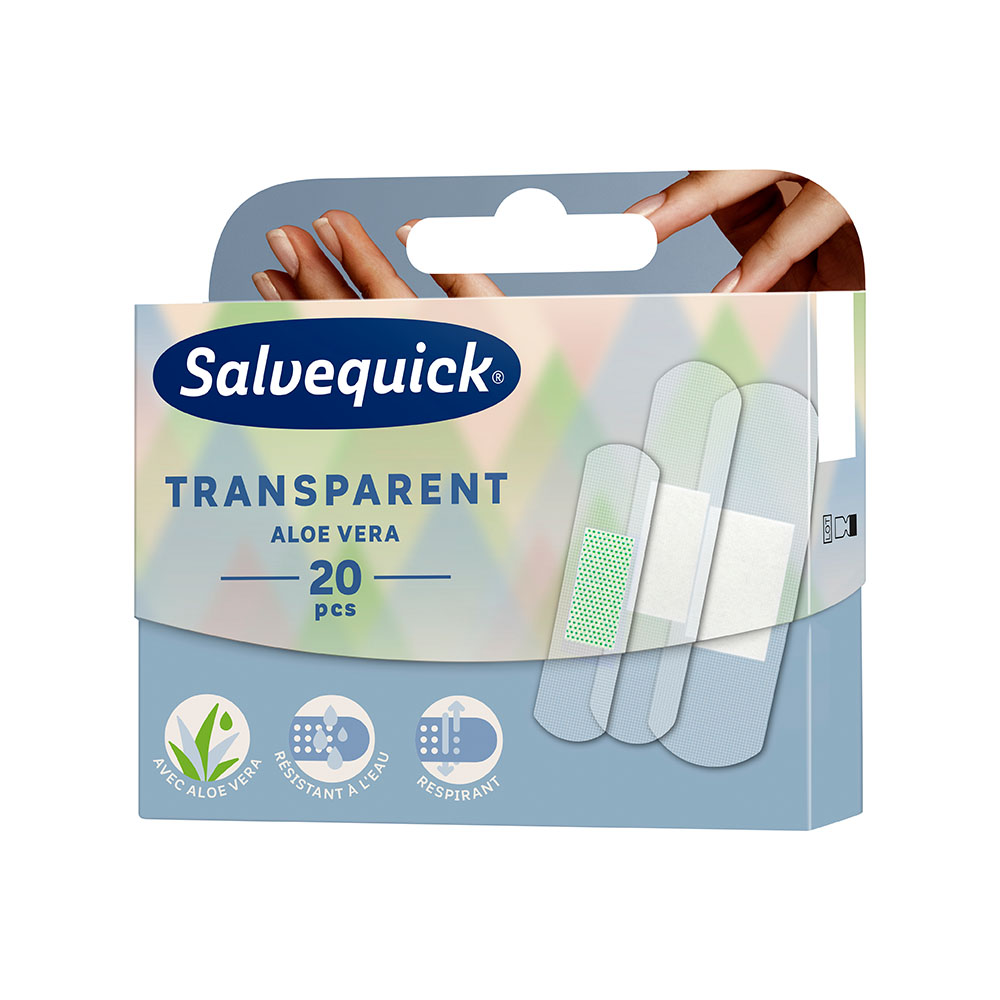 SALVEQUICK Átlátszó sebtapsz Aloe vera (20db)