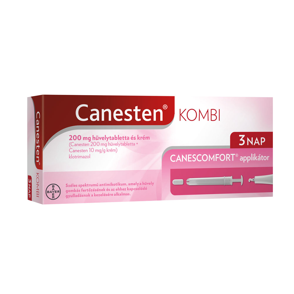 CANESTEN Kombi 200 mg hüvelytabletta és krém (3db+20g)