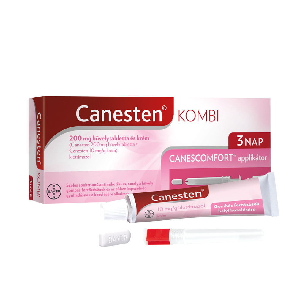 CANESTEN Kombi 200 mg hüvelytabletta és krém (3db+20g)