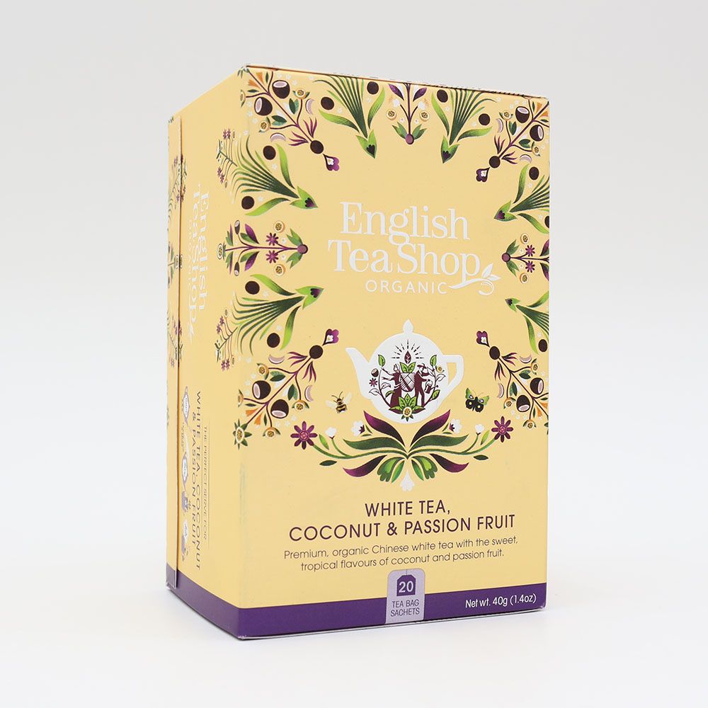 ENGLISH TEA SHOP  Fehér bio tea kókuszos & maracujás (40g)
