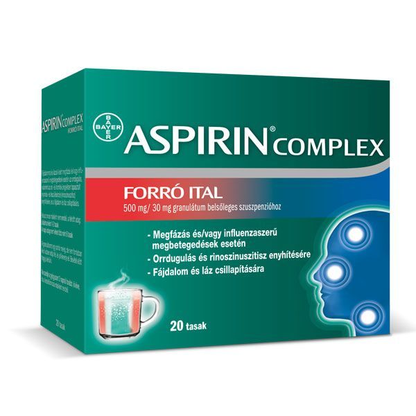 ASPIRIN Complex forró ital 500mg/30mg granulátum belsőleges szuszpenzióhoz (20db)