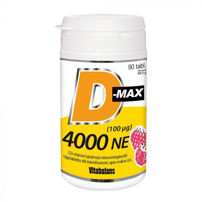 D-MAX D3-vitamin 4000NE rágótabletta (90db)