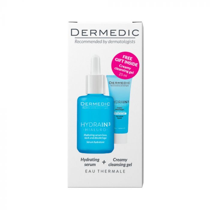 DERMEDIC szett Hydrain³ hidratáló szérum + arctisztító gél (30ml+25ml)