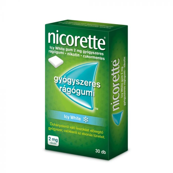 NICORETTE Icy White gum 2mg cukormentes gyógyszeres rágógumi (30db)