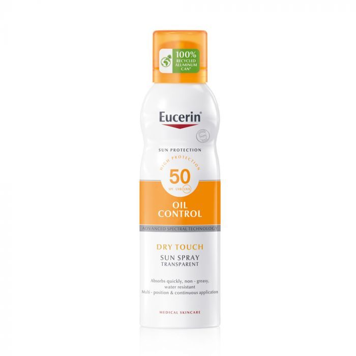 EUCERIN Sun Oil Control Dry Touch színtelen napozó aerosol spray SPF50 (200ml)