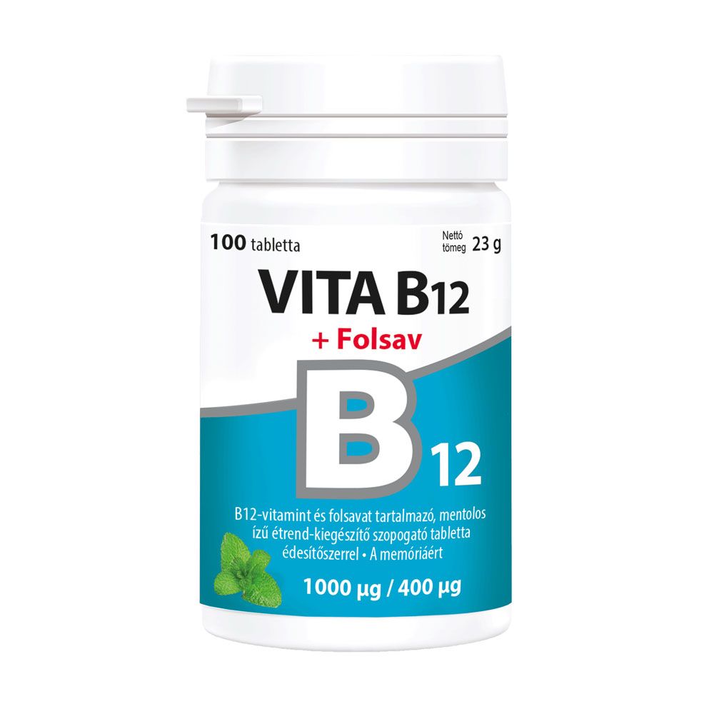 VITA B12 + folsav 1000 µg / 400 µg szopogató tabletta VITABALANS (100db)
