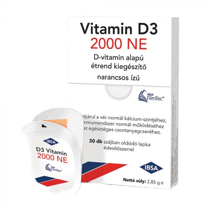 IBSA Vitamin D3 2000NE szájban oldódó lapka (30db)