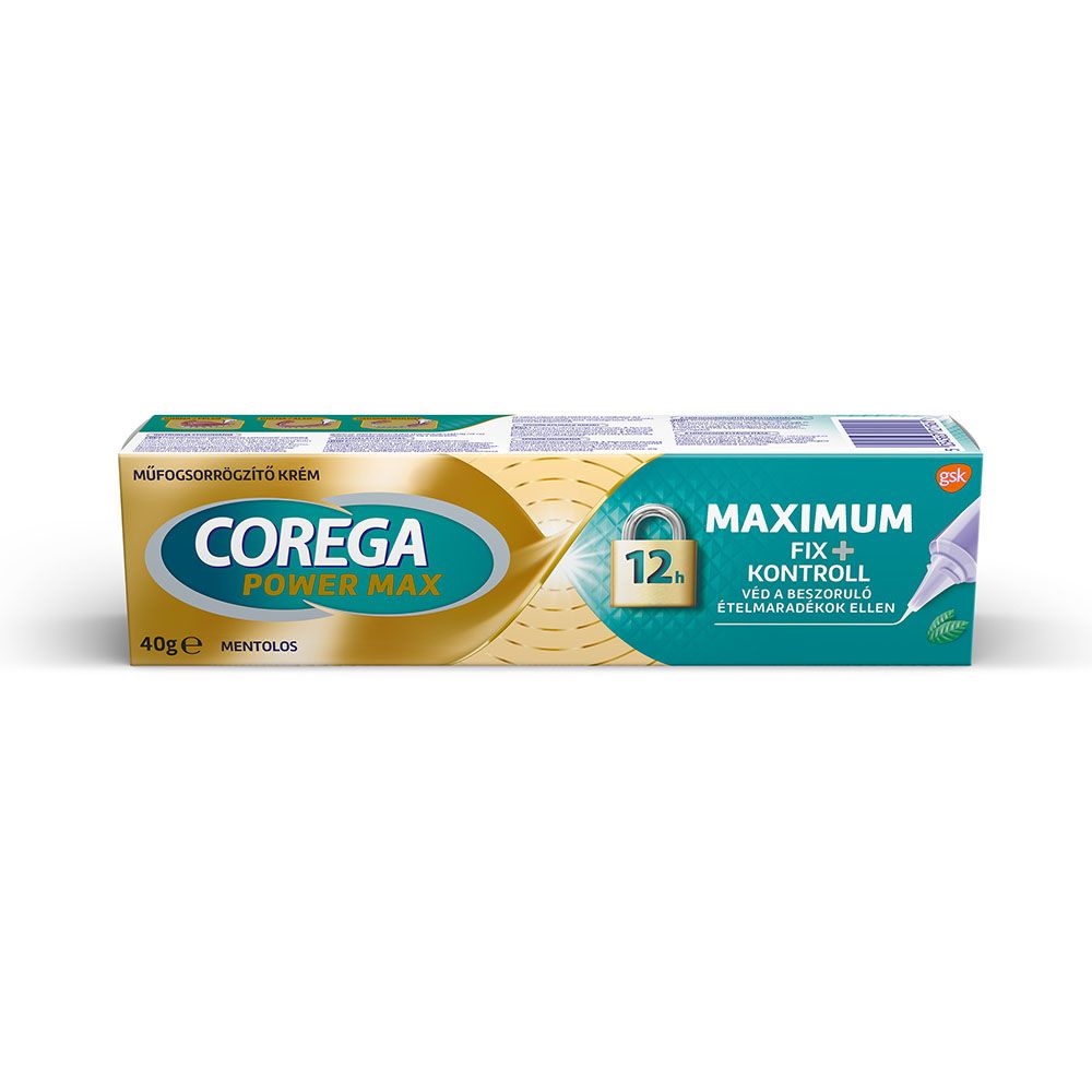COREGA Maximum Fix+Kontroll Mentolos műfogsorrögzítő krém (40g)