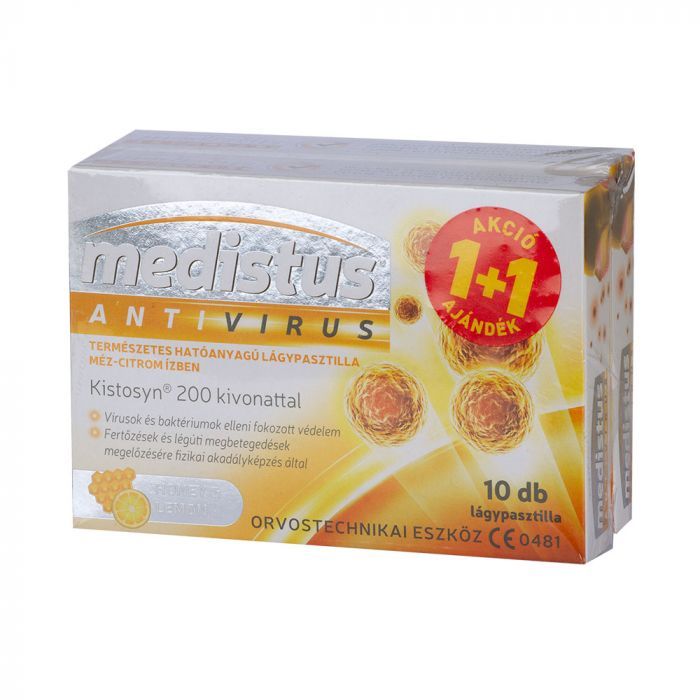 MEDISTUS Antivirus lágypasztilla méz-citrom ízben (20db)