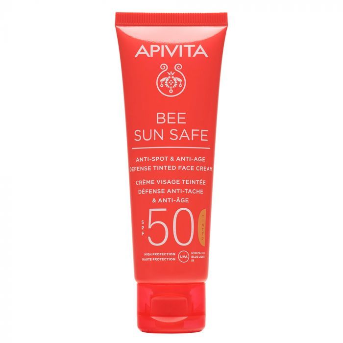 APIVITA BEE SUN SAFE Színezett arckrém ráncok és pigmentfolt ellen SPF50 (50ml)