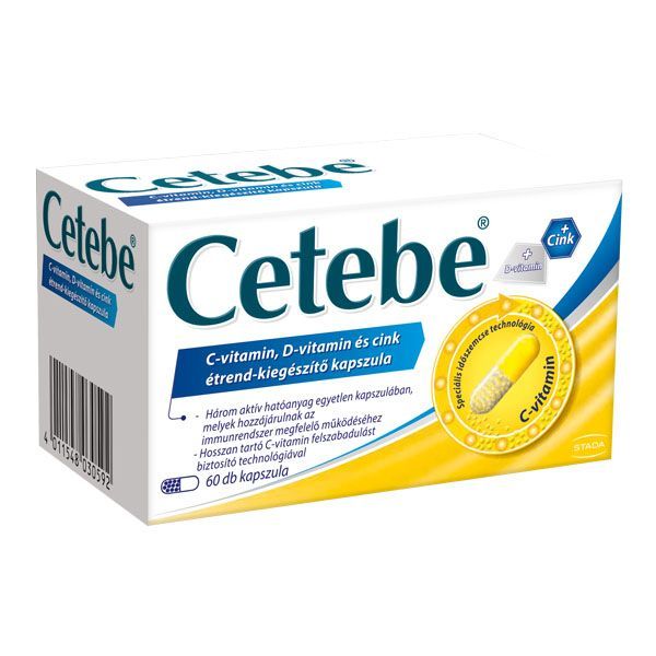 CETEBE C-vitamin + cink + D-vitamin kapszula (60db)
