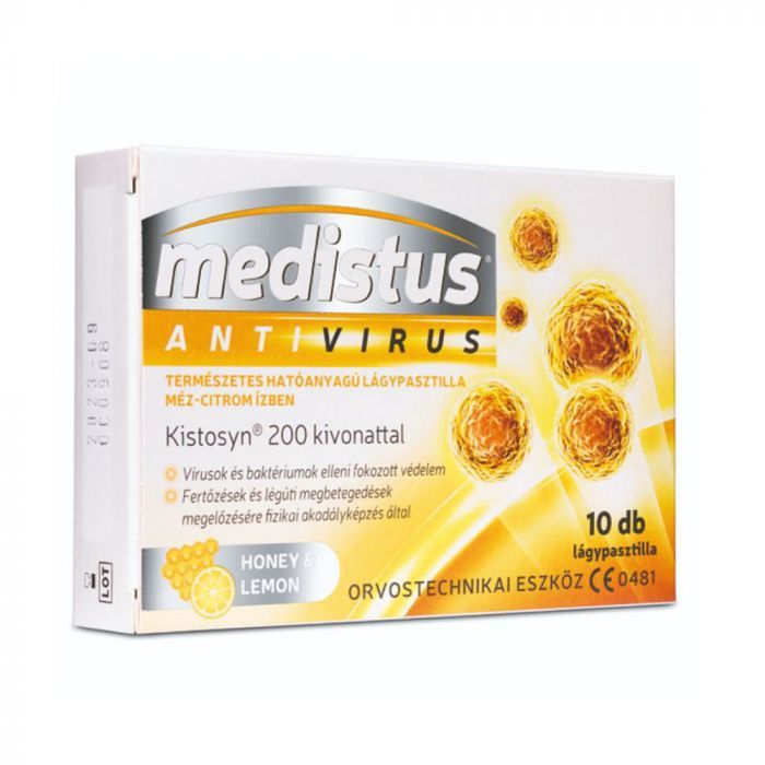 MEDISTUS Antivirus lágypasztilla méz-citrom ízben (10db)