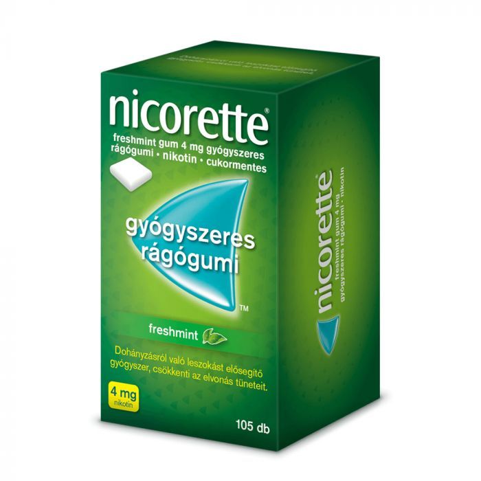 NICORETTE Freshmint gum 4mg cukormentes gyógyszeres rágógumi (105db)