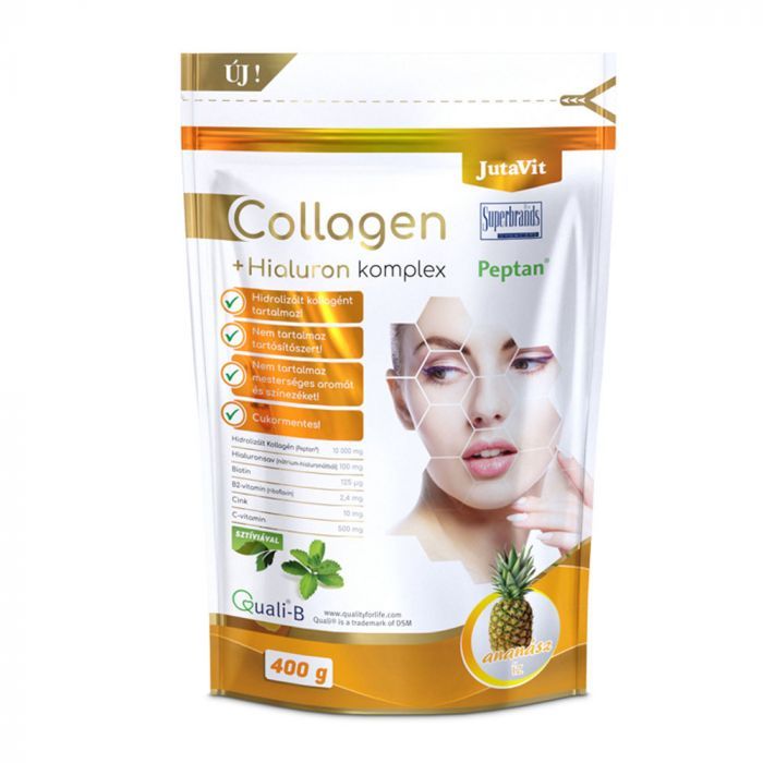 JUTAVIT Collagen + Hialuron Komplex italpor - Ananász (400g)