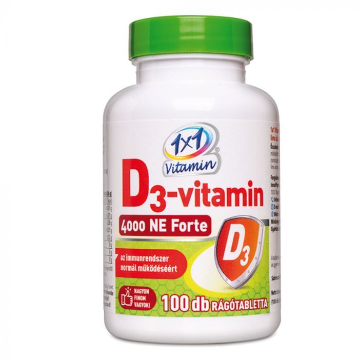 1x1 VITAMIN D3-vitamin 4000NE Forte rágótabletta (100db)