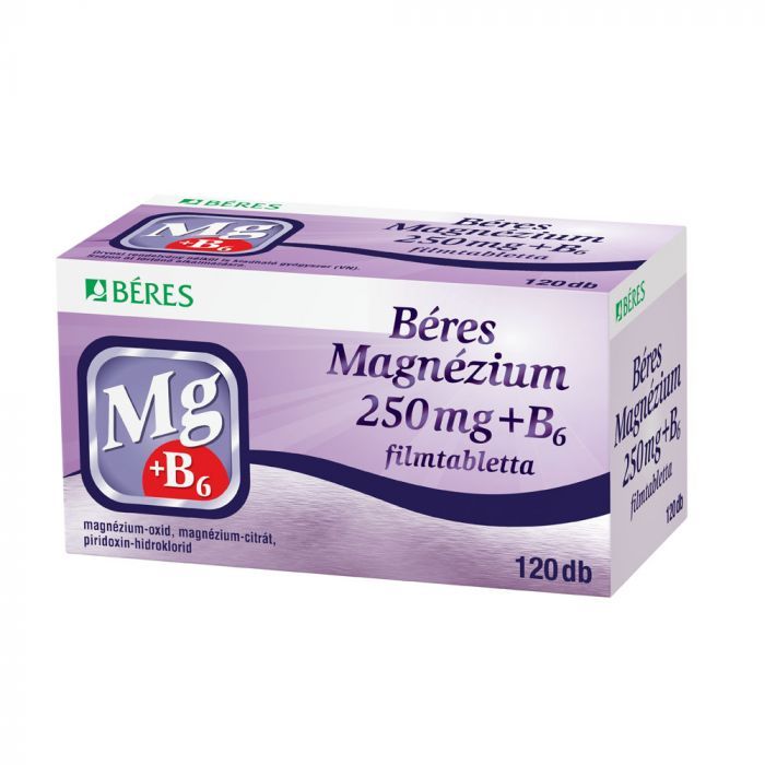 BÉRES Magnézium 250 mg + B6 filmtabletta (120db)