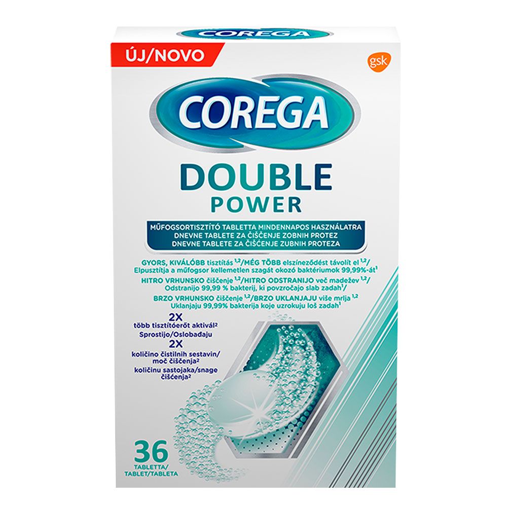 COREGA Double Power műfogsortisztító tabletta (36db)