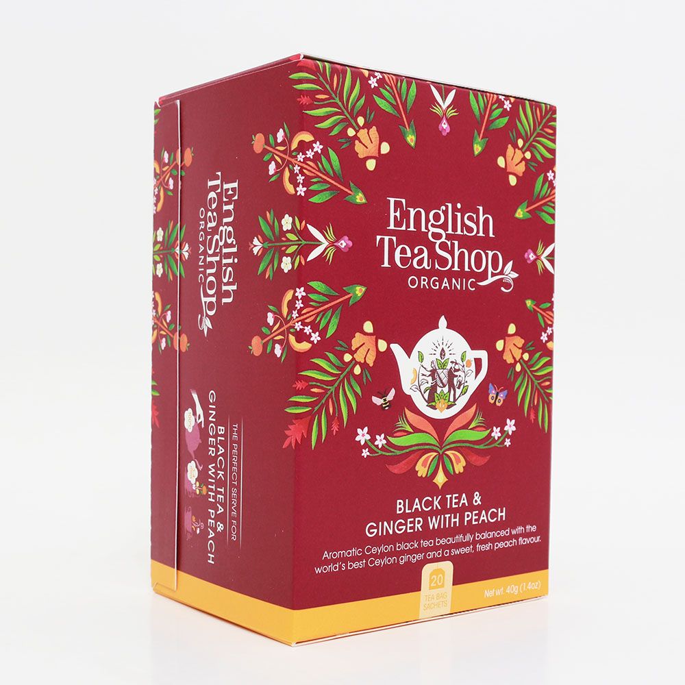 ENGLISH TEA SHOP Gyömbér & Barack fekete bio tea (40g)