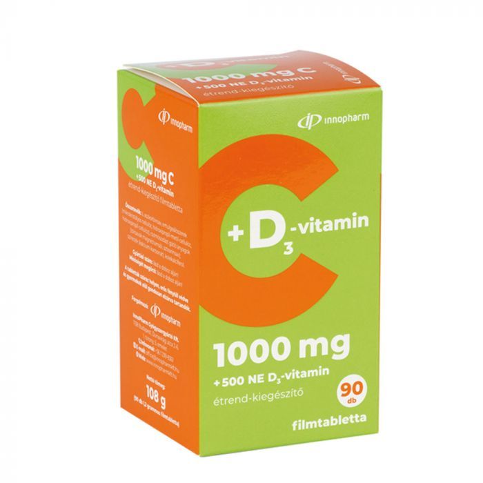 INNOPHARM C-vitamin 1000mg + D3 500NE filmtabletta (90db)