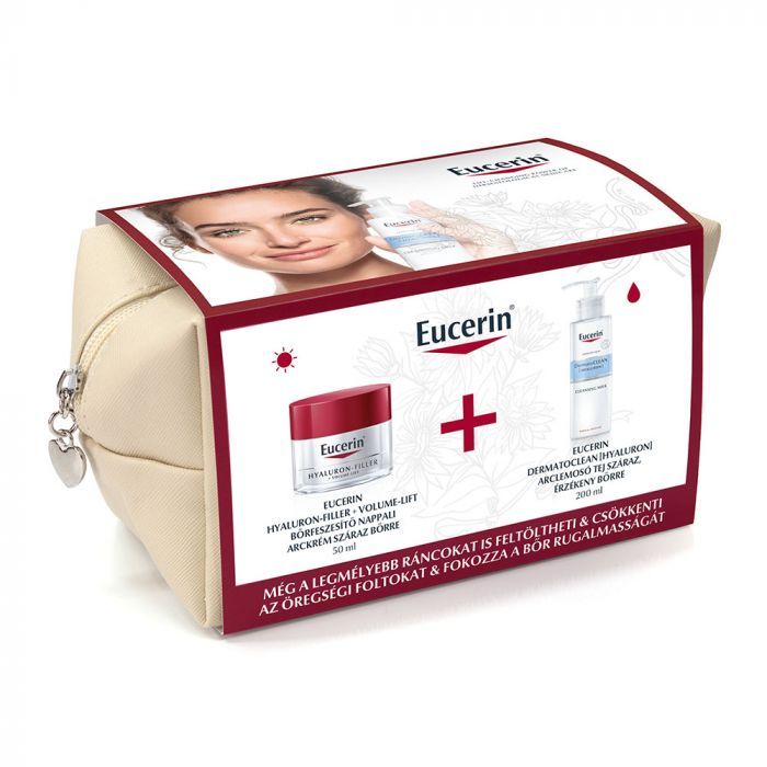 EUCERIN szett Hyaluron-Filler + Volume-Lift bőrfeszesítő arckrém száraz bőrre (50ml+200ml)