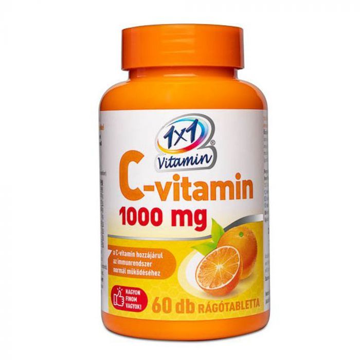 1x1 VITAMIN C-vitamin 1000mg rágótabletta narancs ízű (60db)