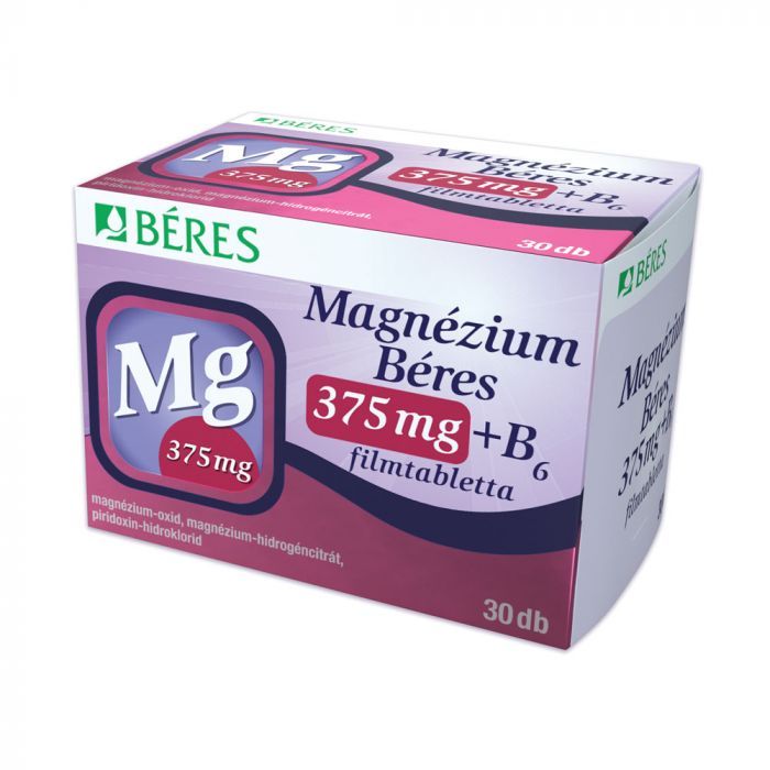 BÉRES Magnézium 375mg+B6 filmtabletta (30db)