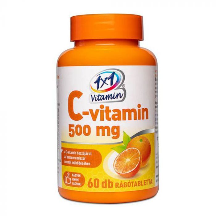 1x1 VITAMIN C-vitamin 500mg rágótabletta narancs ízű (60db)