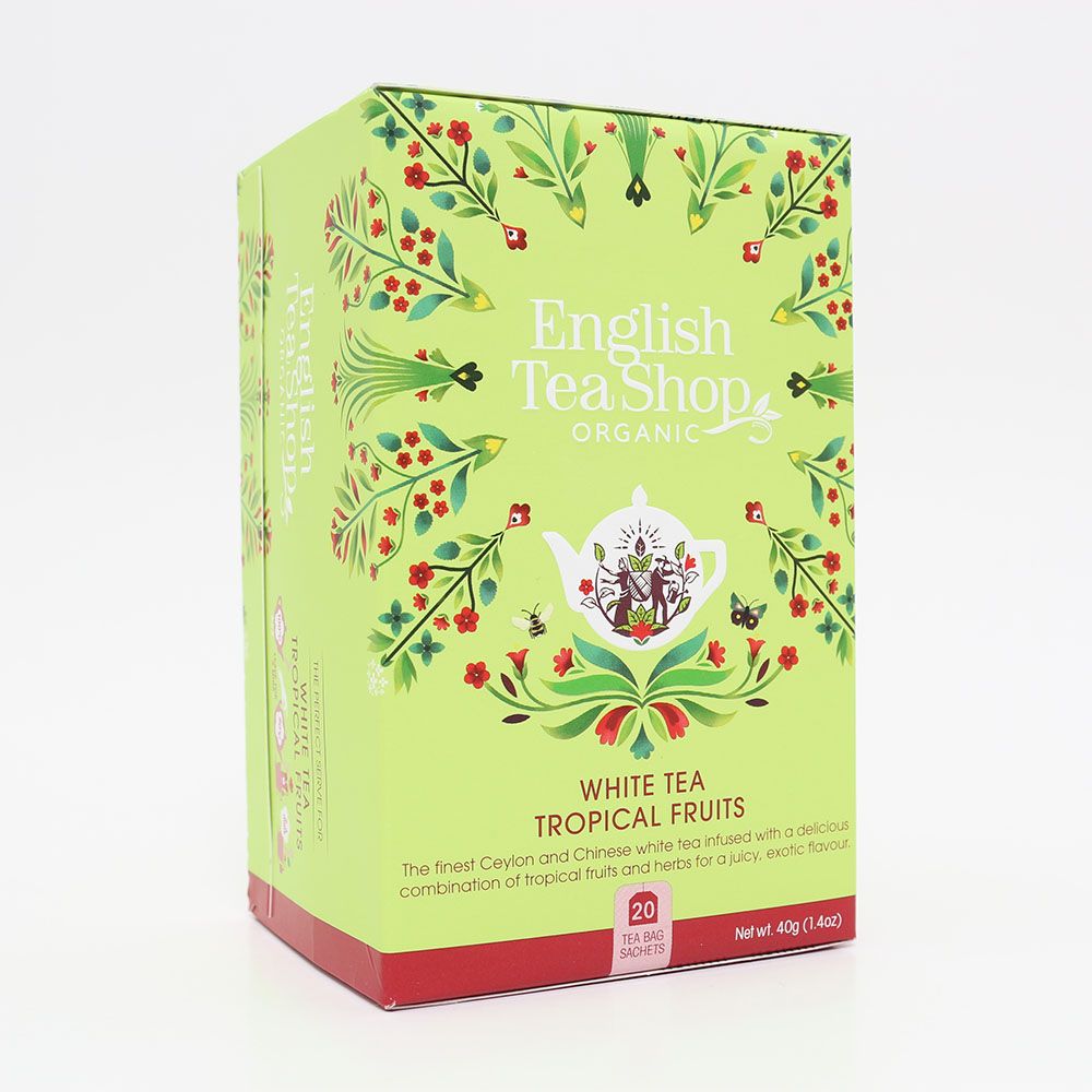 ENGLISH TEA SHOP Trópusi gyümölcsös fehér bio tea (40g)