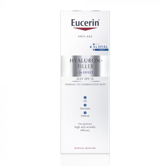 EUCERIN Hyaluron-Filler +3x effect ráncfeltöltő nappali arckrém normál, vegyes bőrre (50ml) 