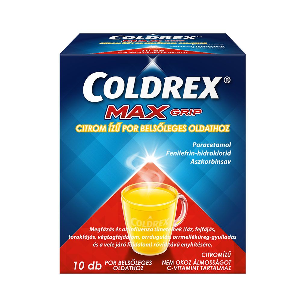 COLDREX MaxGrip citrom ízű por belsőleges oldathoz (10db)