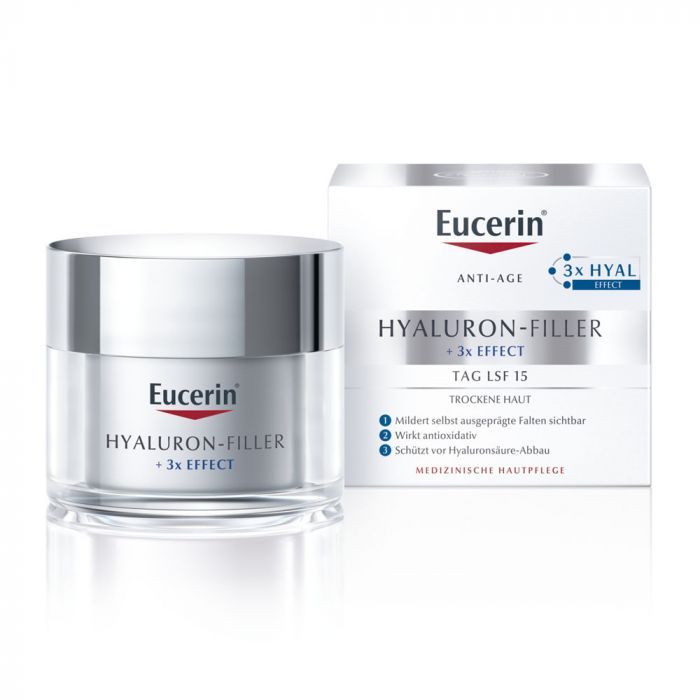 EUCERIN Hyaluron-Filler + 3x effect ráncfeltöltő nappali arckrém száraz bőrre (50ml)
