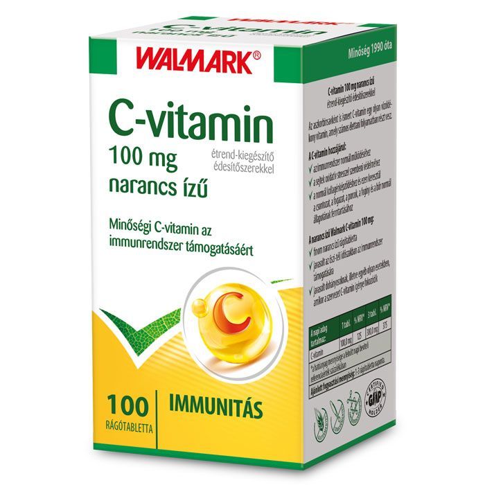 WALMARK C-vitamin 100 mg narancs ízû rágótabletta (100db)