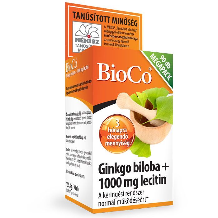 BIOCO Ginkgo biloba + 1000mg Lecitin kapszula (90db)