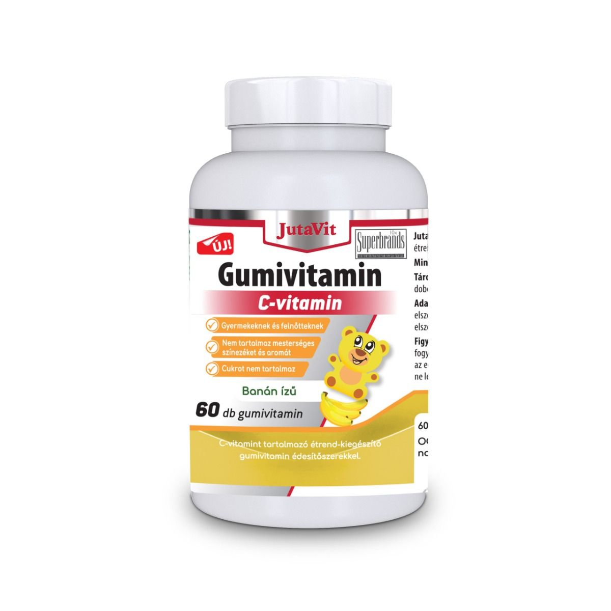 JUTAVIT C-vitamin Gumivitamin cukormentes banán ízű (60db)