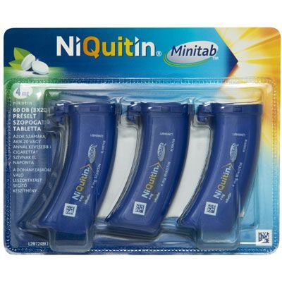 NIQUITIN Minitab 4 mg préselt szopogató tabletta (3 x 20db)