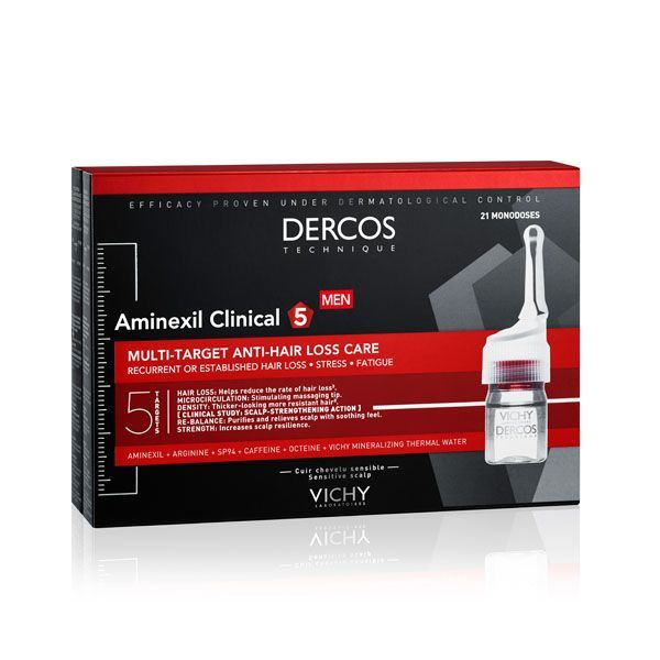 VICHY Dercos Aminexil Clinical 5 hajhullás elleni ampulla férfiaknak (21x6ml)