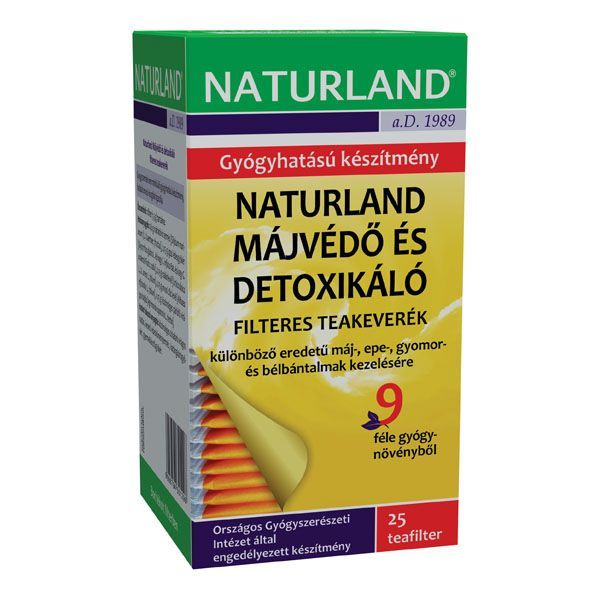 NATURLAND Májvédő és detoxikáló tea filteres teakeverék (25db) 